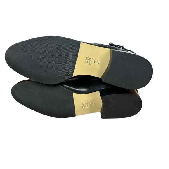 Chicos Boots Womens 10M Black Leather Quilted Mid Calf Zip Buckle Moto - Picture 9 of 11